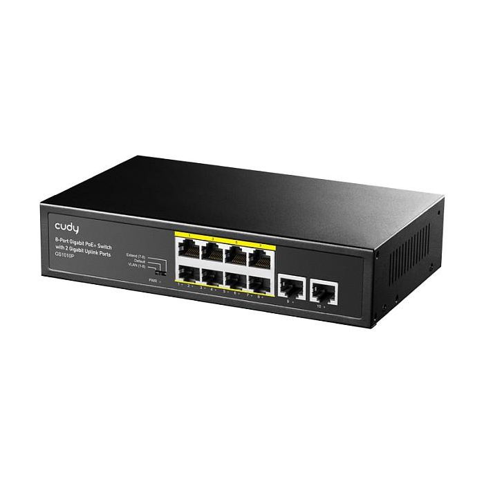 Cudy GS1010P RM PoE+ Switch Gestionable Gigabit de 8 Puertos con PoE+, Montaje en Rack 1