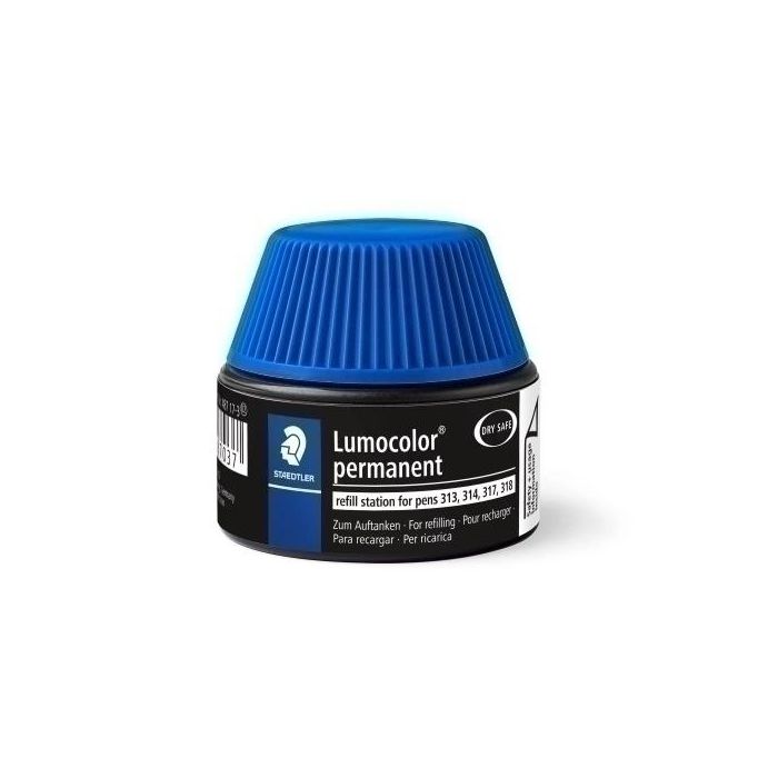 Tinta Rotulador Staedtler 487 17 Lumocolor 313/314/317/318 Frasco 15 Ml. Azul