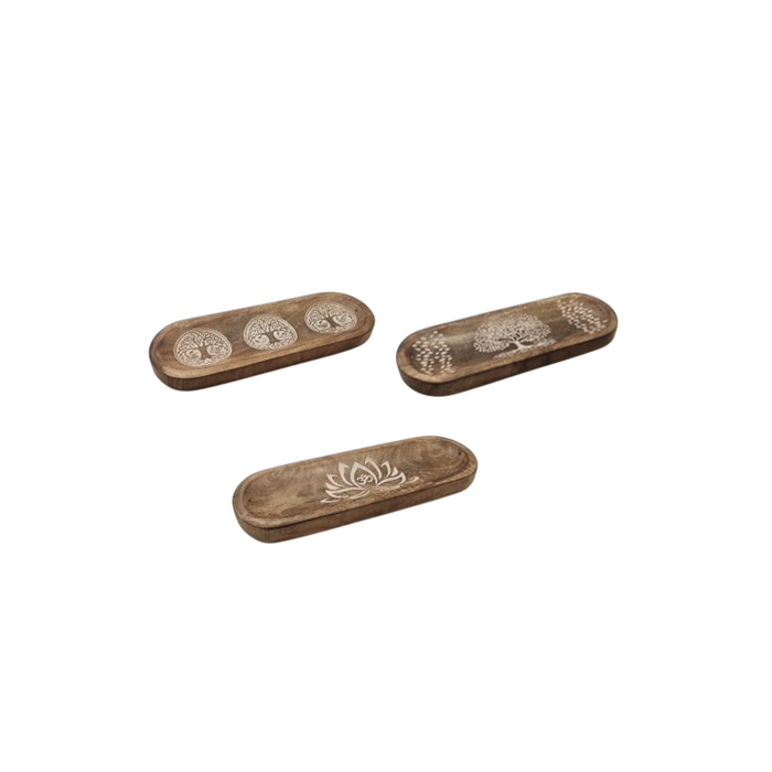 Bandeja Vaciabolsillos Oriental DKD Home Decor Marron Oscuro 10 x 3 x 28 cm (6 Unidades) 1