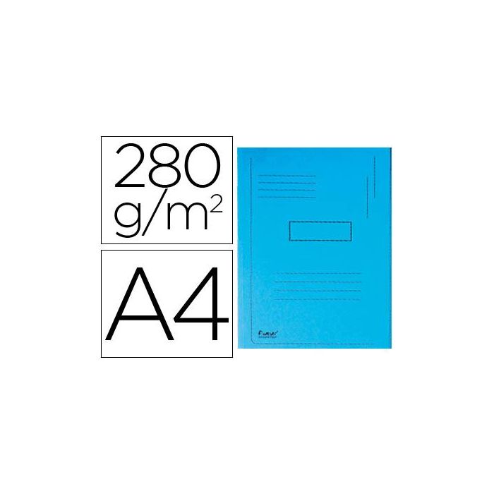 Subcarpeta Cartulina Reciclada Exacompta A4 Azul 280 gr-M2 Con 2 Solapas Interior 50 unidades