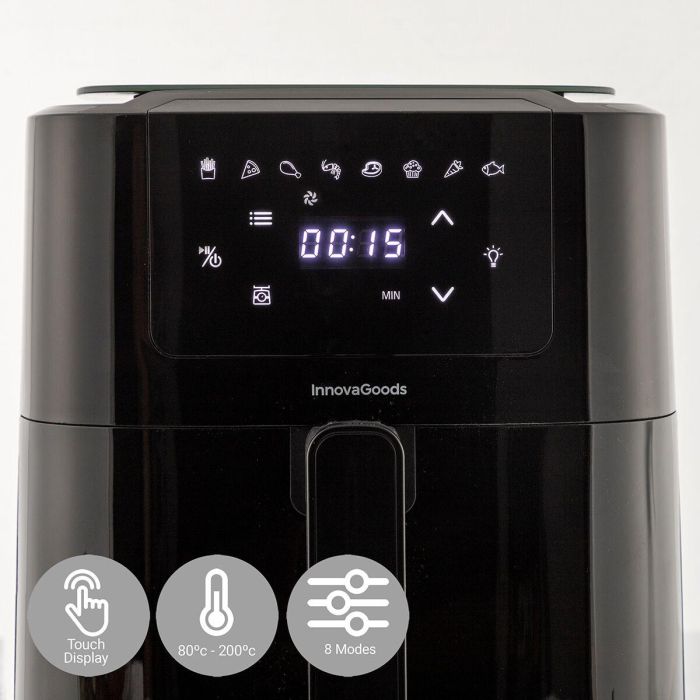Freidora de Aire con Báscula InnovaGoods Fryinn Balance 5000 Negro 1500 W 5 L Acero Inoxidable 14 Freidora de Aire con Báscula InnovaGoods Fryinn Balance 5000 Negro 1500 W 5 L Acero Inoxidable 14