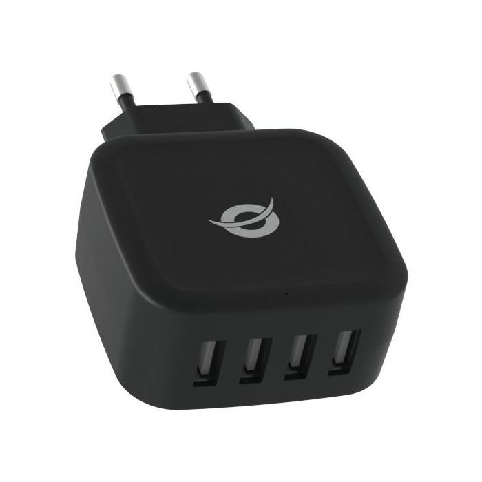 Conceptronic ALTHEA04B Cargador 4 Puertos USB-A 25W 5V/2.4A Negro 1