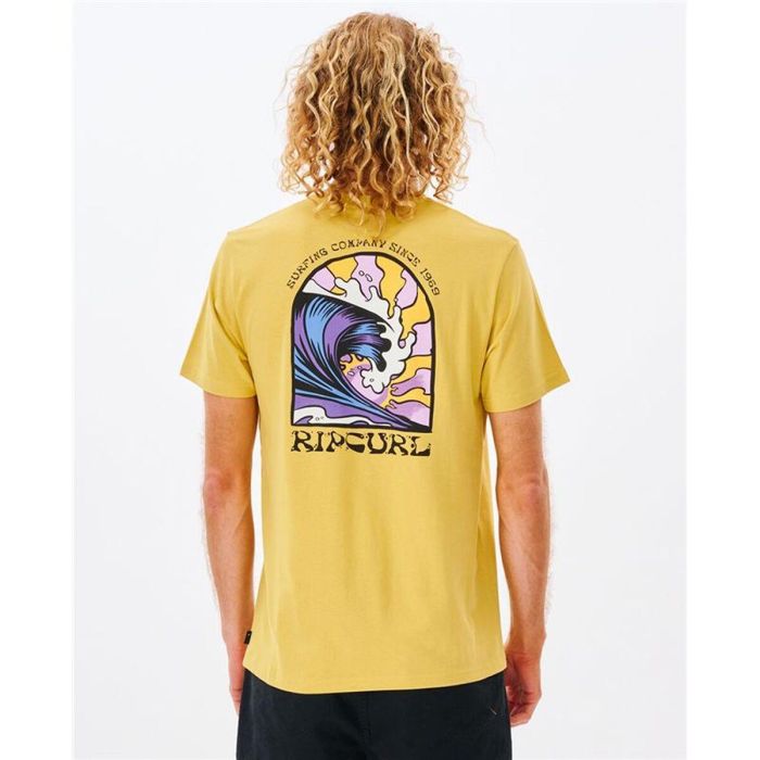 Camiseta de Manga Corta Hombre Rip Curl Amarillo Hombre 4