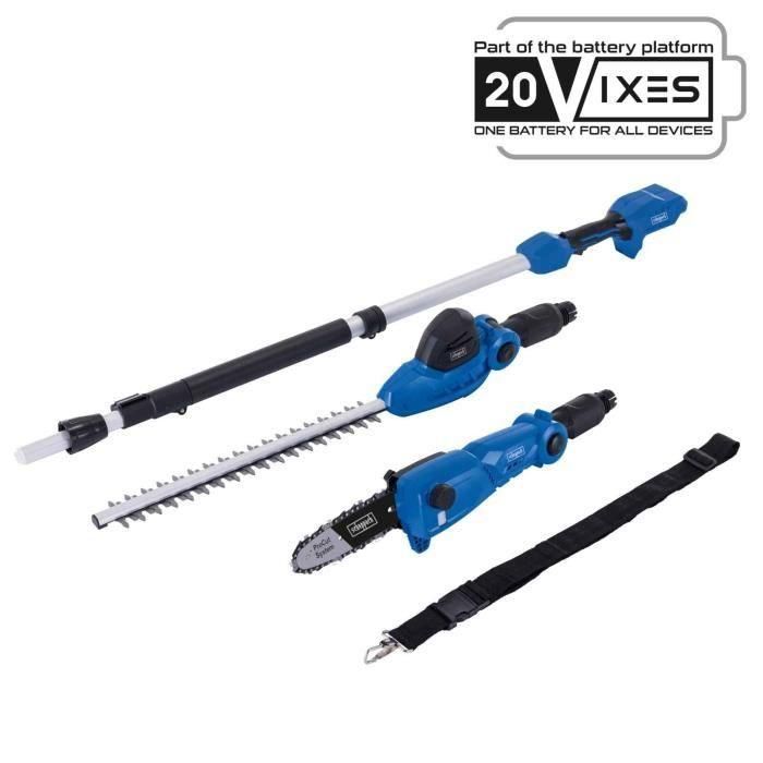 Scheppach C-PHTS410-X Podadora y Cortasetos 2 en 1 Inalámbrico 20V IXES - Herramienta de Jardín para Altura, Sin Batería ni Cargador Scheppach C-PHTS410-X Podadora y Cortasetos 2 en 1 Inalámbrico 20V IXES - Herramienta de Jardín para Altura, Sin Batería ni Cargador
