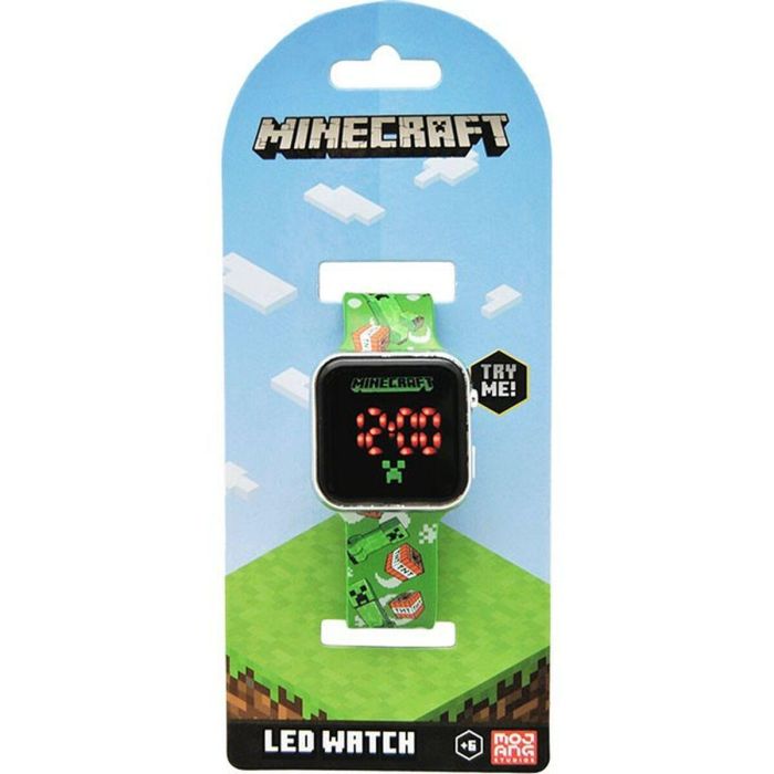 Minecraft Reloj LED para Niños con Luz y Funciones de 3.5cm - Incluye Pilas LR41, Fabricado en Plástico (Edad Mínima 3 Años) 1 Minecraft Reloj LED para Niños con Luz y Funciones de 3.5cm - Incluye Pilas LR41, Fabricado en Plástico (Edad Mínima 3 Años) 1