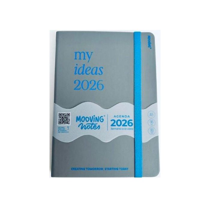 Agenda Anual (2026) Mooving Notes Cosida Tapa Extra Con Goma 150X210 S/V Surtido (5. Col.)