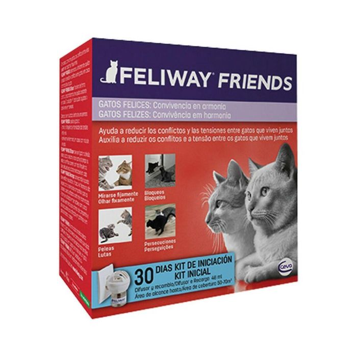 Ceva Feliway Friends Difusor y Recambio 48ml para Gatos: Solución Apaciguadora que Reduce Conflictos y Promueve la Armonía, Cubre hasta 70m²