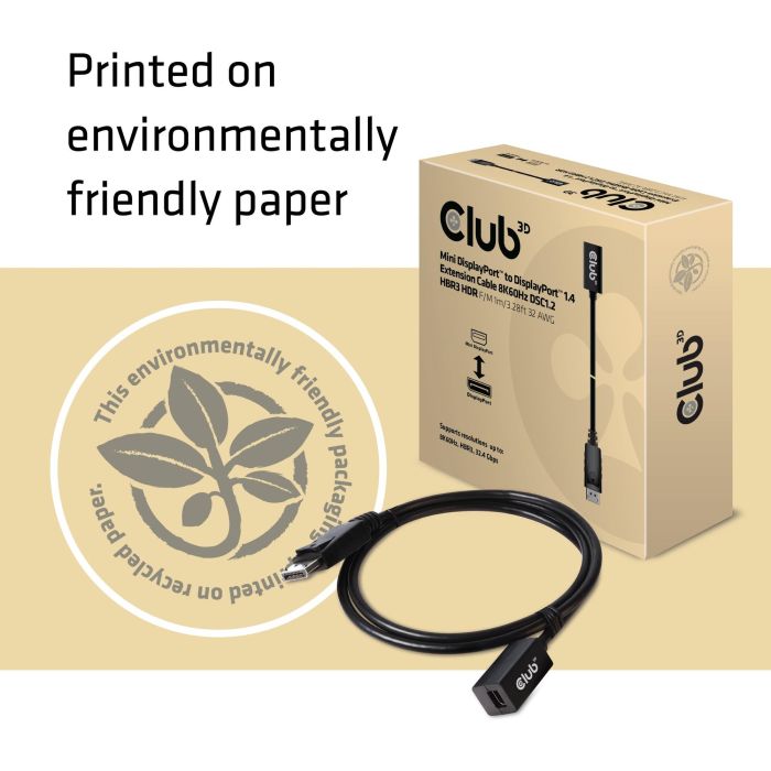 Club3D cac-1120 Cable Mini DisplayPort a DisplayPort 1.4, 1m, compatible 8K 60Hz, para audio y vídeo 6