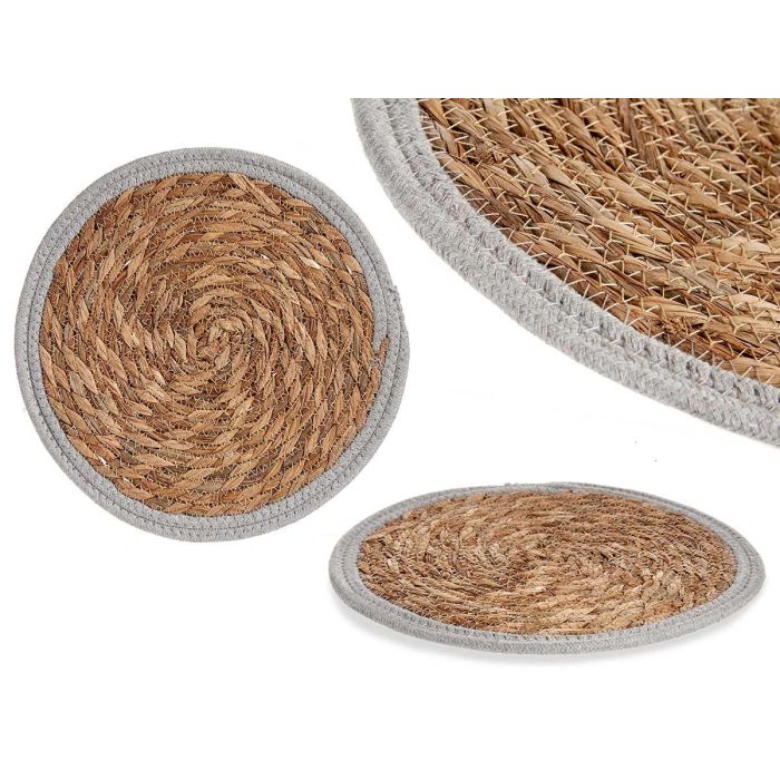 Tapete Natural Borde Gris 30Cm Giftdecor (48 Unidades) Tapete Natural Borde Gris 30Cm Giftdecor (48 Unidades)