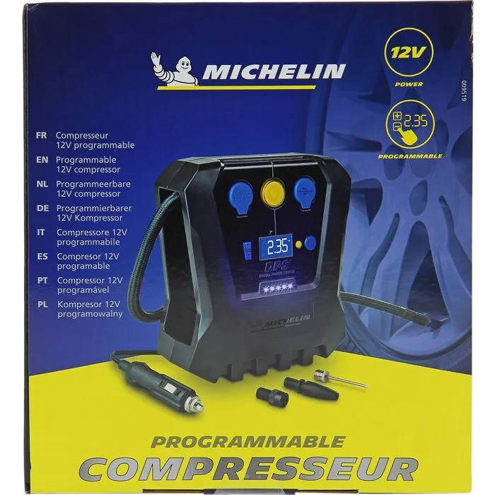 Michelin Compresor programable digital 12V 7 bar con manómetro digital y toma USB/LED 2