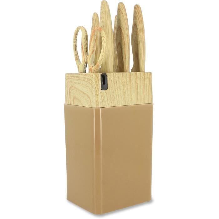 Bloque de cuchillos de 6 piezas - MENASTYL - 5041064 - Hoja de cerámica - Polipropileno - Avellana Bloque de cuchillos de 6 piezas - MENASTYL - 5041064 - Hoja de cerámica - Polipropileno - Avellana