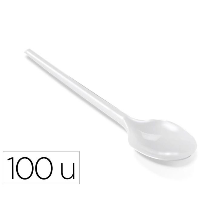 Cucharilla De Plastico Blanco Reutilizable Paquete De 100 Unidades