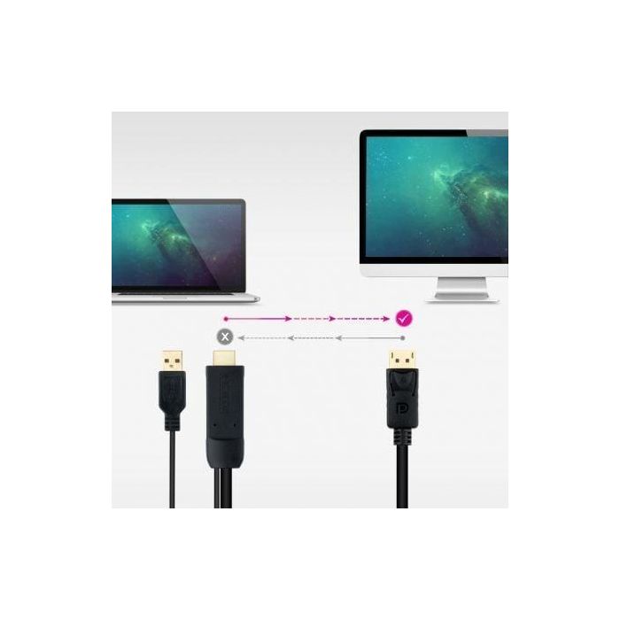 Cable DisplayPort a HDMI NANOCABLE 10.15.4352 Negro 1,8 m 4K Ultra HD 2 Cable DisplayPort a HDMI NANOCABLE 10.15.4352 Negro 1,8 m 4K Ultra HD 2