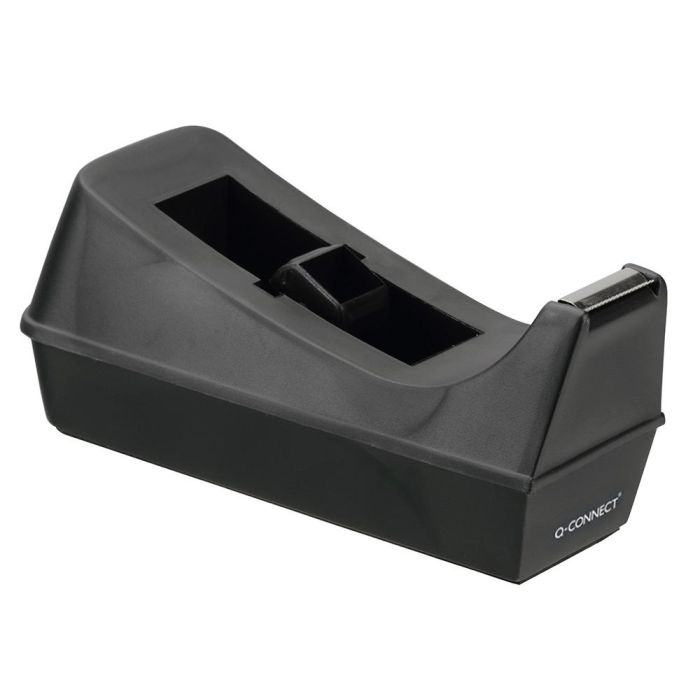 Portarrollo Sobremesa Q-Connect Plastico Para Cinta De 33 Mt Color Negro 2