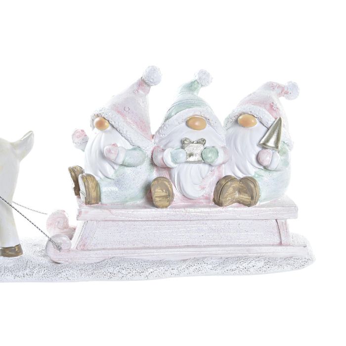 Figura Navidad Fantasia DKD Home Decor Rosa Blanco 7 x 11.5 x 23 cm 2