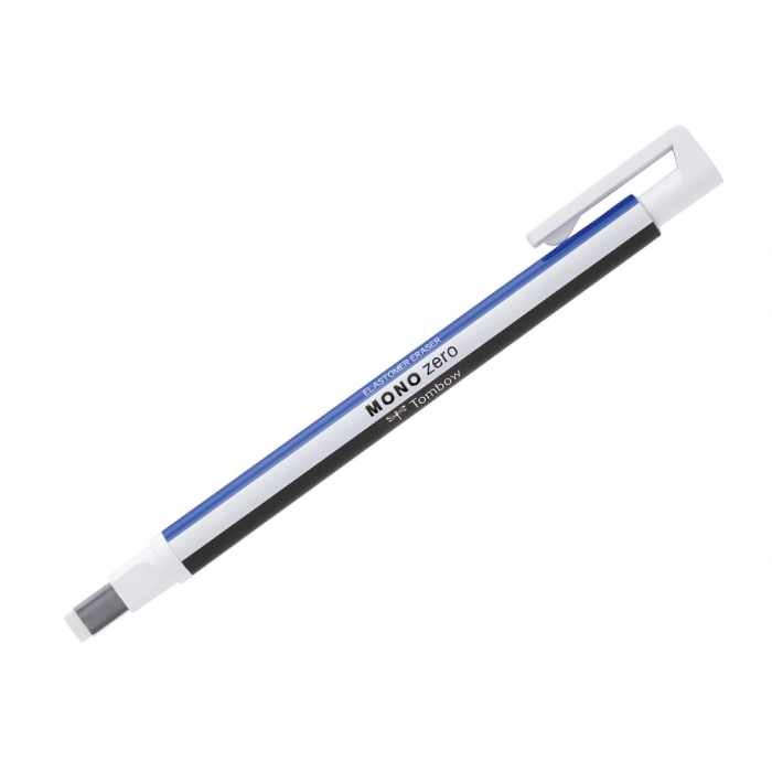 Tombow Portagomas Mono Zero Goma Rectangular 2.5x5 mm Blanco Azul y Negro 1