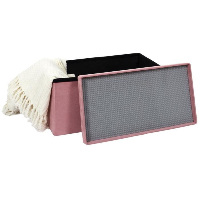 Home Deco Kids Banco-Puf Plegable Lego Rosa, Compatible con Piezas Lego, Madera MDF, 52x27x30 cm 4