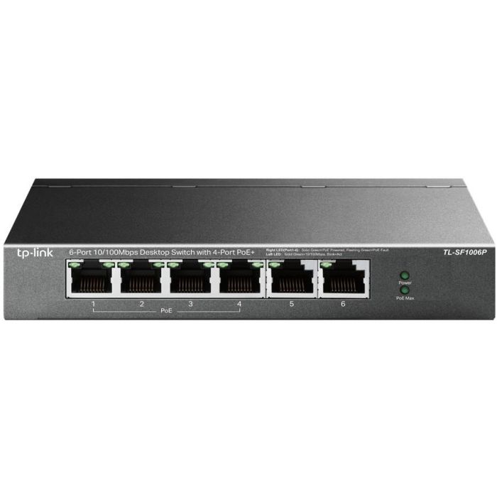 TP-Link TL-SF1006P Switch Ethernet 6 Puertos (4 PoE+) 10/100 Mbps, 67W Presupuesto PoE, Alcance 250m, Plug & Play 0 TP-Link TL-SF1006P Switch Ethernet 6 Puertos (4 PoE+) 10/100 Mbps, 67W Presupuesto PoE, Alcance 250m, Plug & Play 0