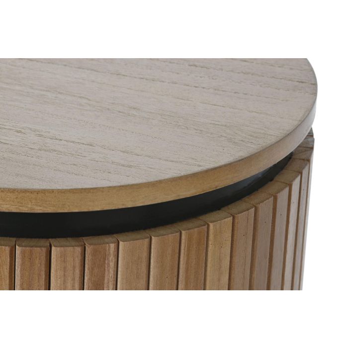 Cómoda Home ESPRIT Negro Natural Metal Madera de Paulonia 110 x 39 x 72 cm 2