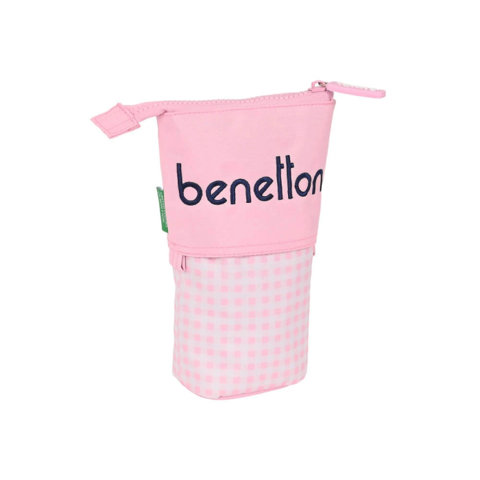 Estuche Cubilete Benetton Vichy Rosa (8 x 19 x 6 cm) 1