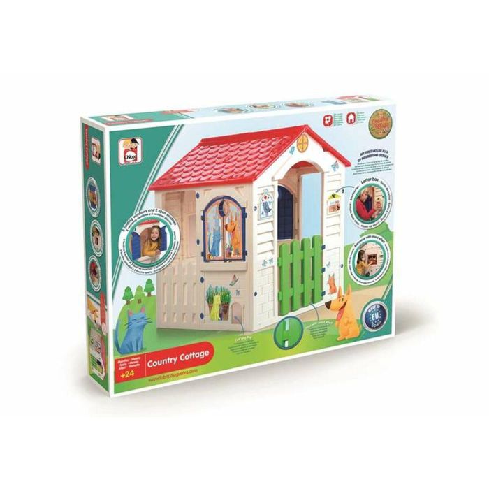 Casa country cottage con jueco para mascotas y puerta efecto madera 84x103x104 cm 3 Casa country cottage con jueco para mascotas y puerta efecto madera 84x103x104 cm 3