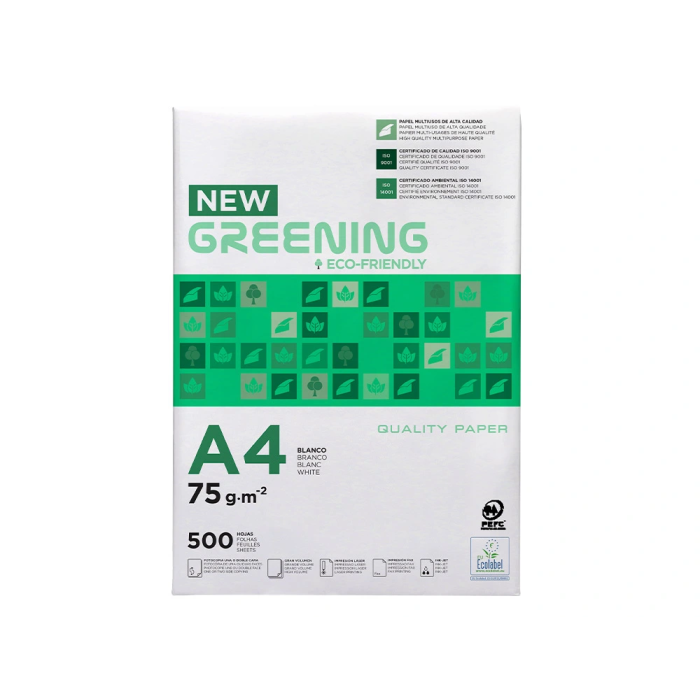 Greening Papel Multifuncion A4 75 gramos Paquete 500 Hojas 2