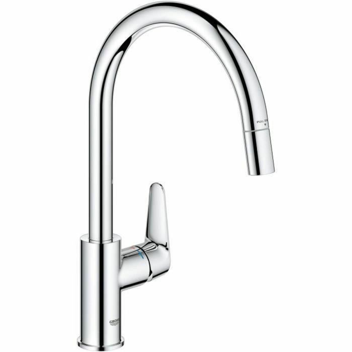 Grohe 30562000 Grifo de Cocina Cromo Caño Alto en C con Aireador Extraíble y Rotación 360