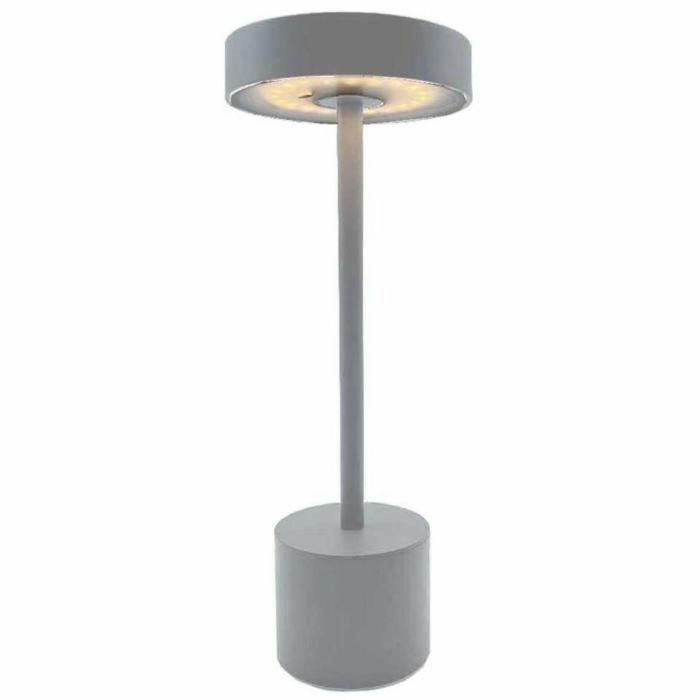 Lumisky LUM3666162006686 Lámpara de Mesa Inalámbrica Roby Grey H30 cm Aluminium Touch Gris Claro LED