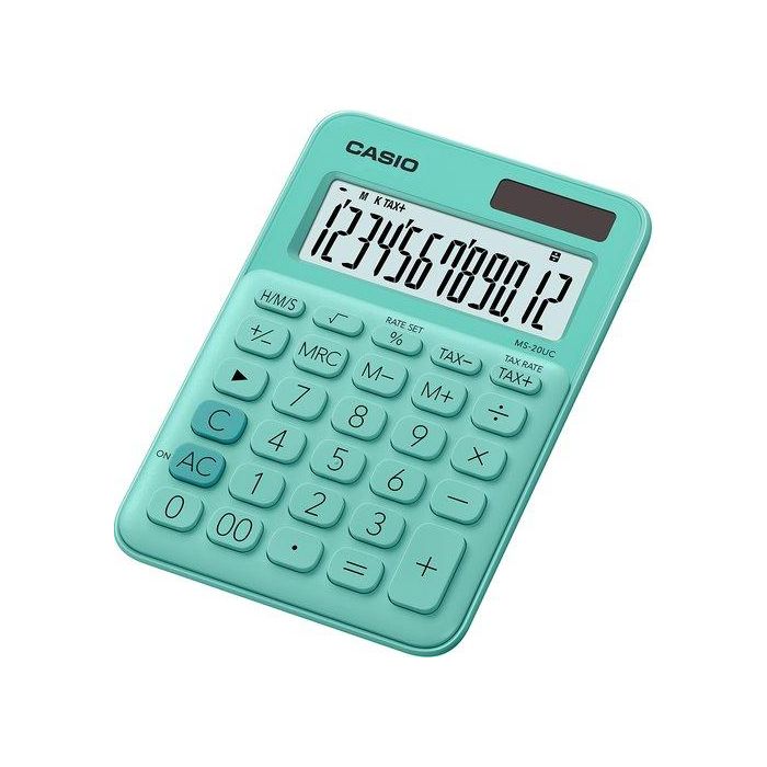 Calculadora Sobremesa Casio 12 Digitos Ms-20Uc Verde