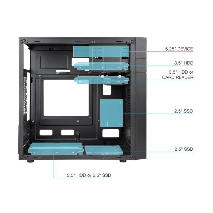 TOOQ CAJA MINITORRE MATX TQC-4701U3C-B 2xUSB3.0 2