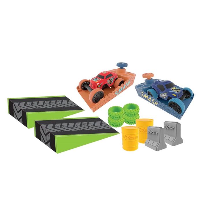Bizak Exost Smash N Go Pack Coches de Pelea de Alta Velocidad sin Pilas con 3 Modos de Juego