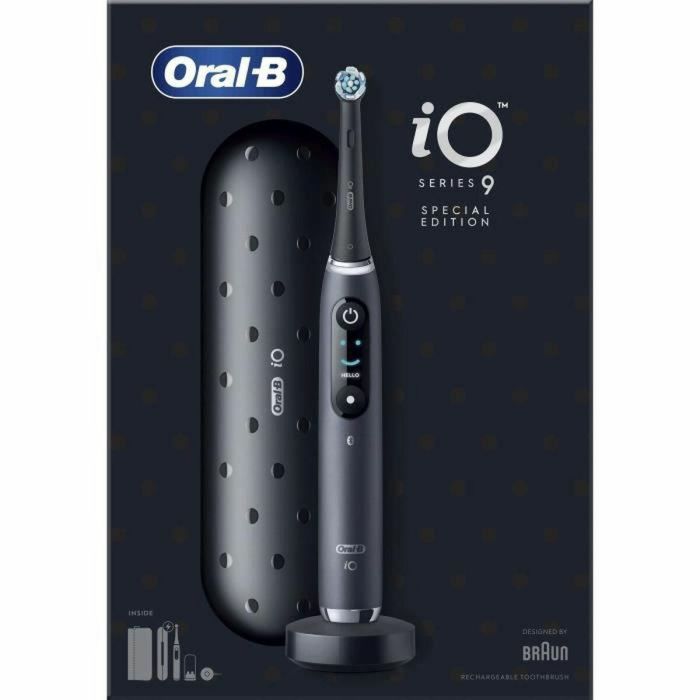 Oral -B IO 9 - Cepillo de dientes eléctricos negros - Bluetooth conectado, 1 cepillo, 1 cargador de cargador, 1 bolsa magnética 5