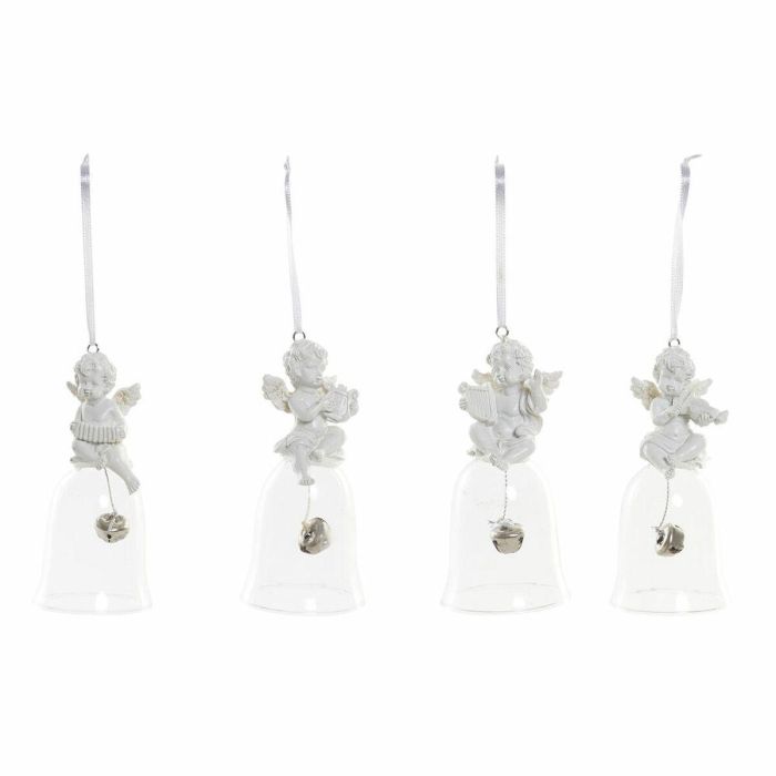 Adorno Navideño DKD Home Decor Resina Cristal Ángel (4 pcs) (5 x 5 x 10.5 cm)