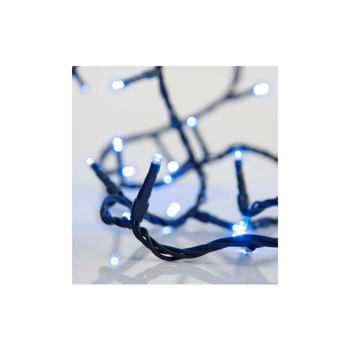 DKD Home Decor Luces de Navidad Modernas 300 LED 5mm Azules, 30 Metros de Largo con Cable PVC, IP44 Exterior