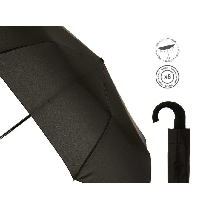 Paraguas Plegable Mango Negro Arte Regal - 12x35x3.5 cm, Abierto: 100x100x62 cm, Diámetro: 39 pulgadas (16 Unidades) 3 Paraguas Plegable Mango Negro Arte Regal - 12x35x3.5 cm, Abierto: 100x100x62 cm, Diámetro: 39 pulgadas (16 Unidades) 3