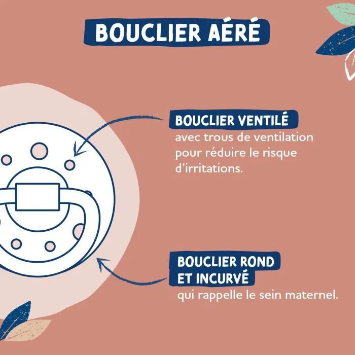 Dodie DOD1710953164276 Chupetes Redondos Gaia 0-6 Meses Pack 2 Unidades Color Beige 3