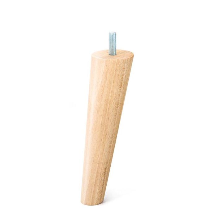 Q&Q Pata Cónica Inclinada de Madera M8 para Muebles y Sofás, Alturas 120mm y 150mm, Colores Natural y Negro