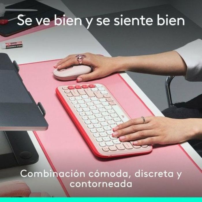 Teclado Logitech 920-013120 Rosa Qwerty Español QWERTY 7