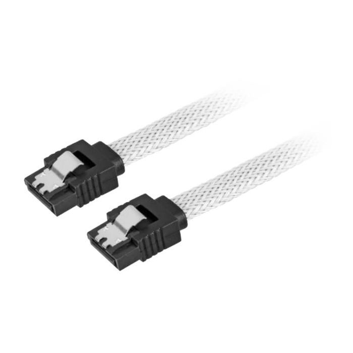 Sharkoon Cable SATA III de 0.3m, Conectores 7-pin Macho/Macho, hasta 6 Gbit/s, Azul/Negro/Blanco para PC