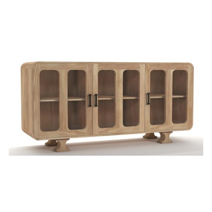 DKD Home Decor Buffet Nac nat 175 x 85 x 40 cm Mango y Cristal Moderno Tropical