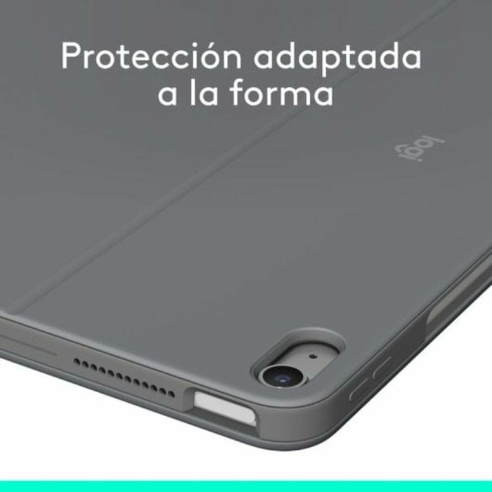 Funda para Tablet Logitech iPad Air 2024 Gris Qwerty Español QWERTY 5