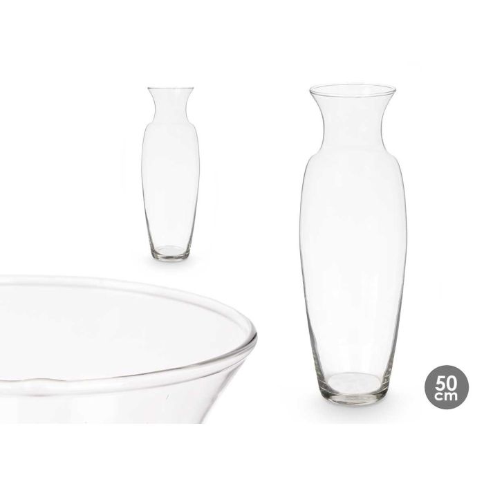 Jarrón de Cristal Cuello Ancho 50 cm - Giftdecor - Vidrio Transparente Jarrón de Cristal Cuello Ancho 50 cm - Giftdecor - Vidrio Transparente