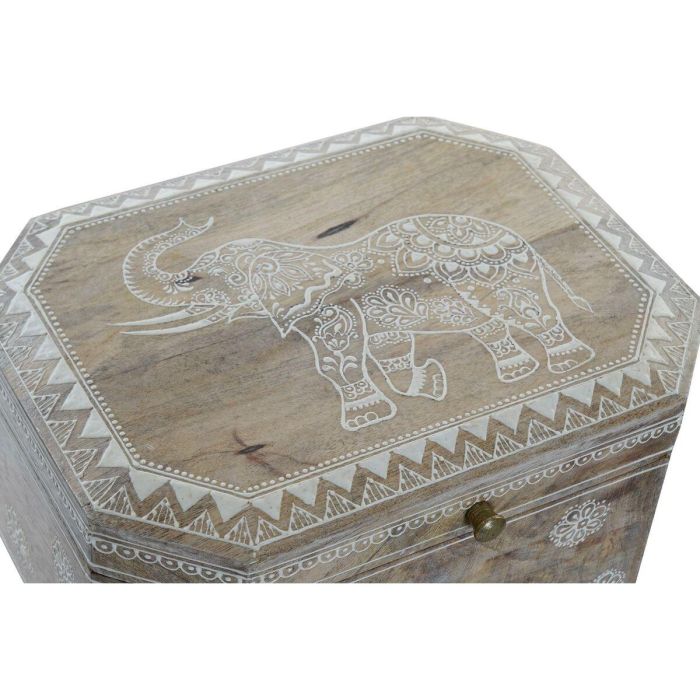 Joyero Indio DKD Home Decor Natural 20 x 10.5 x 25.5 cm Set de 2 2