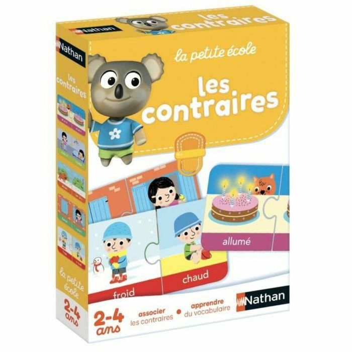 Nathan La Petite Ecole - Juego de Aprendizaje Los Opuestos. 6 juegos para asociar para niños y niñas a partir de 2 años