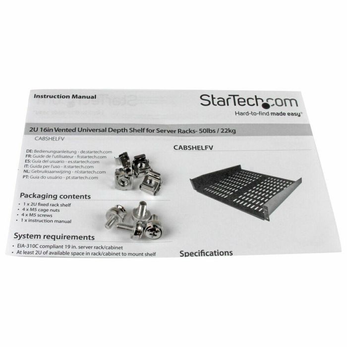 Bandeja Fija para Armario Rack Startech CABSHELFV 1 Bandeja Fija para Armario Rack Startech CABSHELFV 1