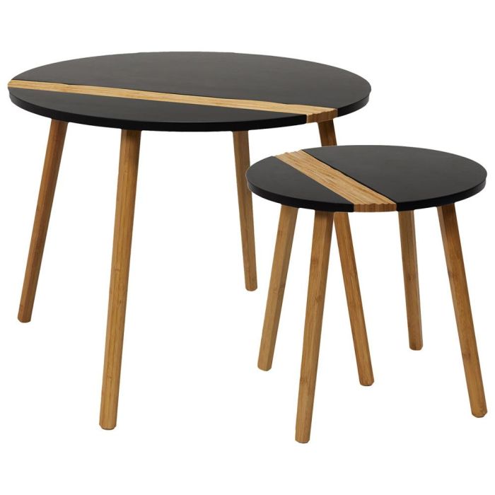 Home Deco Factory Juego de 2 Mesas Nido Bicolor Industriel Redondas Madera 60cm y 40cm 0 Home Deco Factory Juego de 2 Mesas Nido Bicolor Industriel Redondas Madera 60cm y 40cm 0