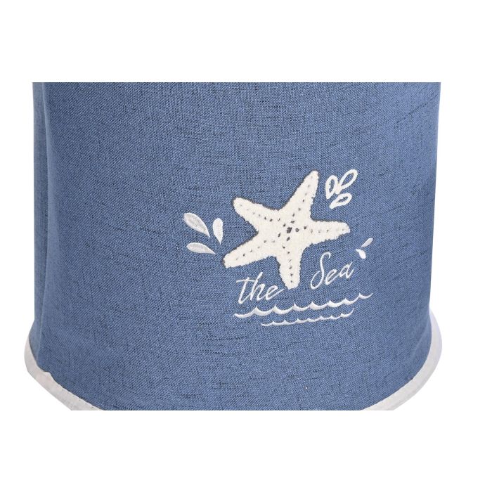 DKD Home Decor Cesta Ropa Atlantico Beige Azul 40 x 45.5 x 40 cm Set de 5 Piezas Poliester 1