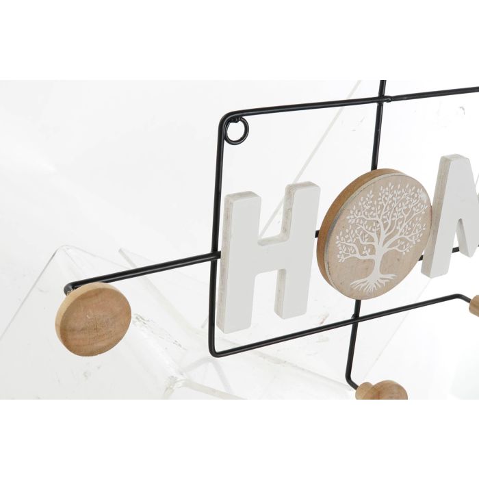 DKD Home Decor Perchero Boho Blanco Negro 6 Unidades 5 x 30 x 51 cm 1
