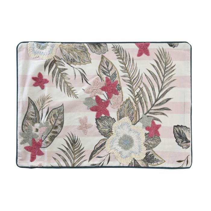 DKD Home Decor Funda Cojín Tropical Verde Rosa de Poliéster 40x60 cm con Cremallera Oculta 4