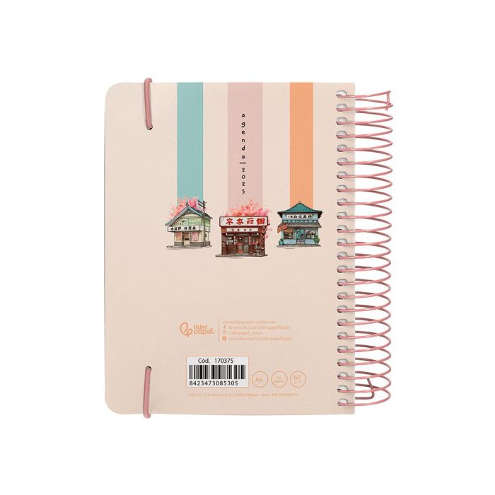 Agenda Espiral Liderpapel Sant Orini A6 2025 Dia Pagina Mosaico Papel 60 gr 1